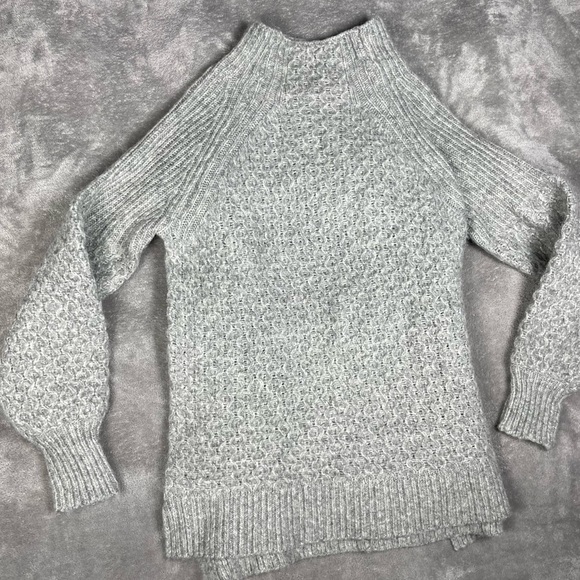 Anthropologie Sweater Womens Small Bia Mock Neck Waffle Knit Alpaca Cozy Tunic - Picture 3 of 8